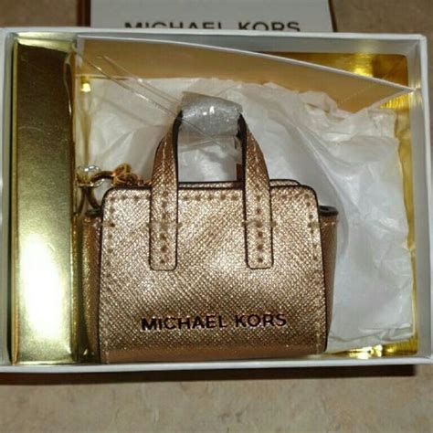 NWT Michael Kors Leather Selma Bag Key Fob 